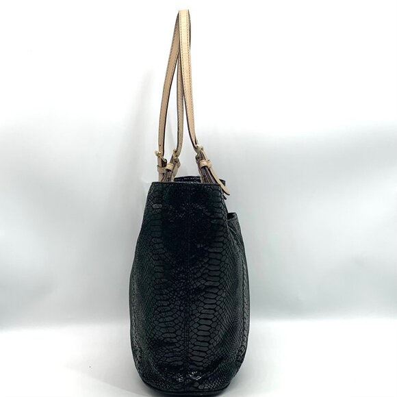 Michael Kors Jet Set Black Embossed Python Tote - Picture 4 of 13